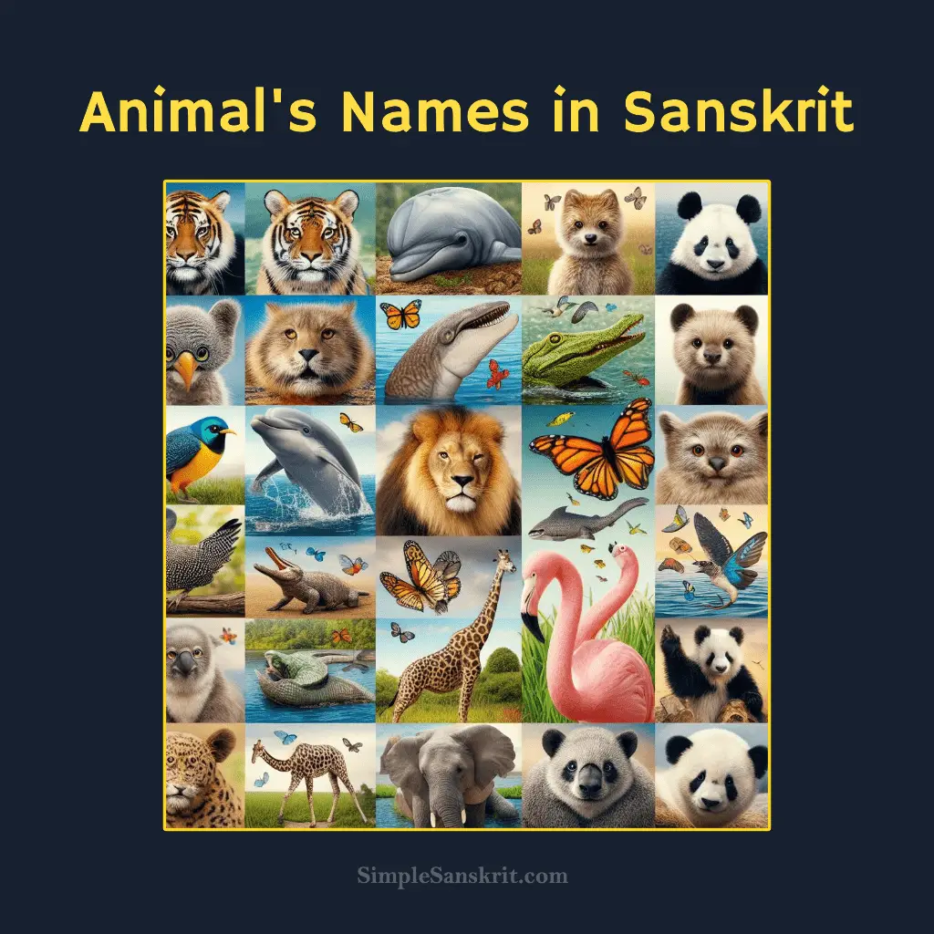 Animal Names in Sanskrit with English Hindi meaning | जानवरों के नाम संस्कृत में